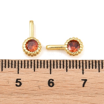 Brass Pave Cubic Zirconia Charms KK-K340-45G-01-1