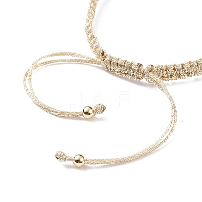 Half Finished Polyester Braided Pearl Bracelet AJEW-JB01128-02-1