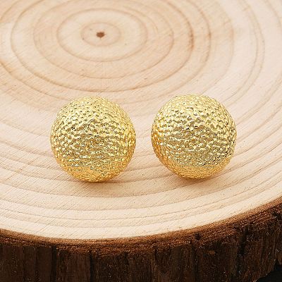 Brass Half Round Stud Earrings EJEW-F389-23G-1