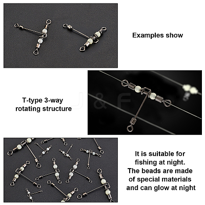 30Pcs 6 Style 201 Stainless Steel 3 Way Swivels Fishing Cross Line FIND-FH0004-45-1