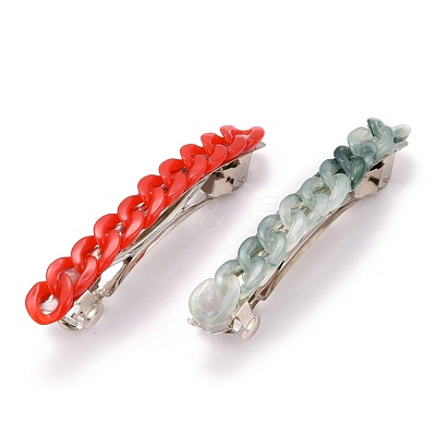 Opaque Acrylic Twist Chains Hair Barrettes PHAR-JH00076-1
