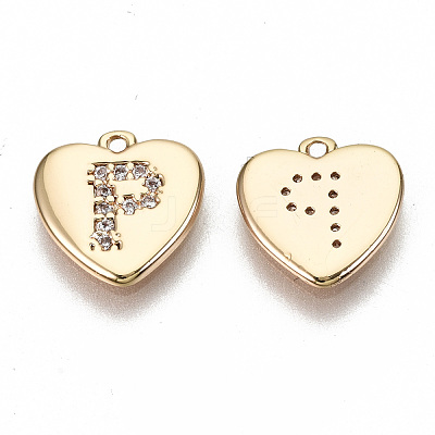 Brass Micro Pave Clear Cubic Zirconia Charms KK-N231-234P-NF-1