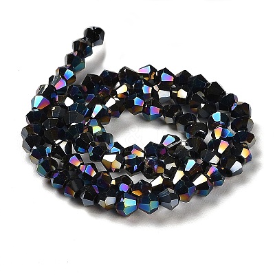 Transparent Electroplate Glass Beads Strands GLAA-F029-3mm-A02-1