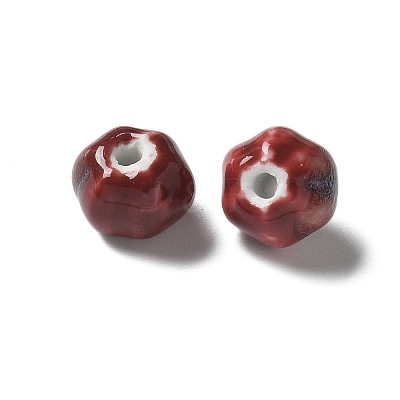 Vintage Porcelain Pumpkin Beads PORC-L080-H18-1