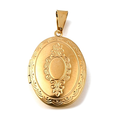 316 Stainless Steel Locket Pendants STAS-C123-01B-G-1