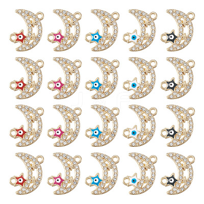 20Pcs 5 Colors Moon Alloy Enamel Connector Charms FIND-TA0002-19-1