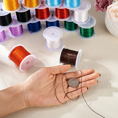 25 Rolls 12 Colors Flat Elastic Crystal String OCOR-PJ0001-010-1