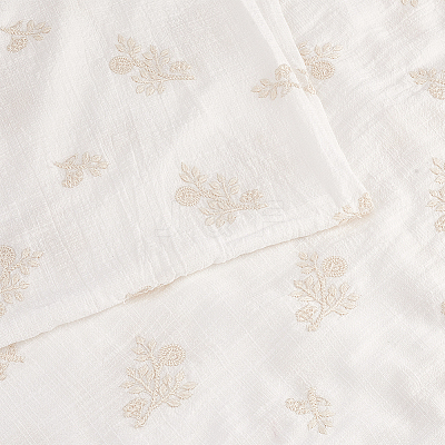 Flower Pattern Linen Cotton Fabric for Clothing Accessories DIY-WH0632-51-1