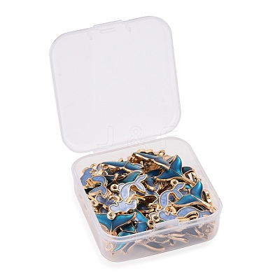 50Pcs 2 Style Alloy Enamel Pendants ENAM-LS0001-10LG-1