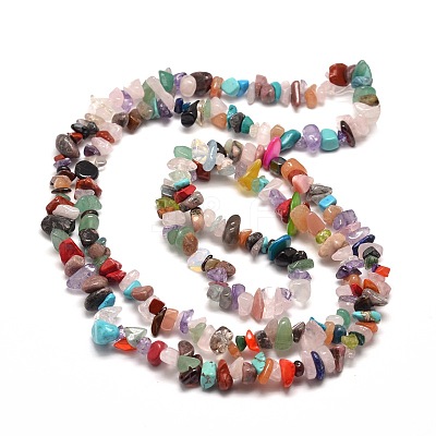 Natural & Synthetic Gemstone Chip Bead Strands X-G-M205-21-1