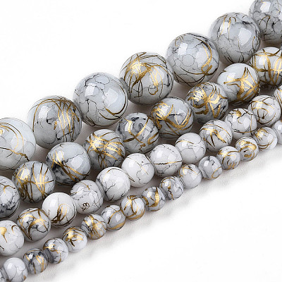 Baking Paint Glass Beads Strands DGLA-N003-10mm-B01-1