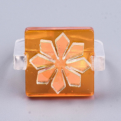 Transparent Resin Cuff Rings RJEW-T017-02-1