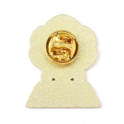 Ethnic Folk Girl Enamel Pins AL-Z002-01G-01-1