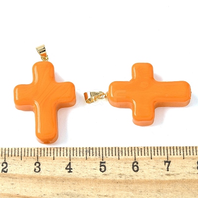 Handmade Lampwork with Brass Pendants LAMP-I030-01G-07-1