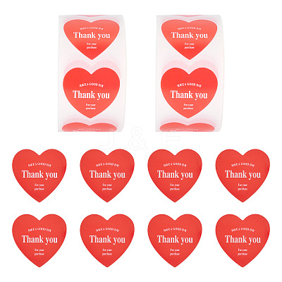 2Roll Heart with Thank You Roll Stickers DIY-TA0013-58C-1