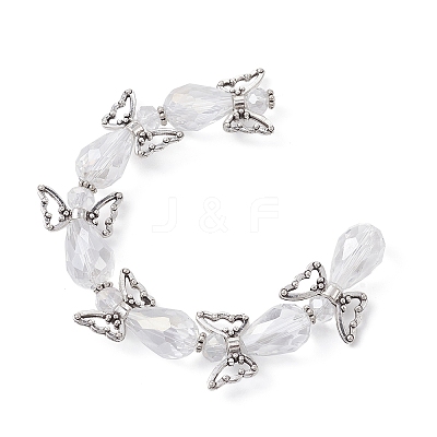 Angel Fairy Shape Electroplate Transparent Glass Beads Strands AJEW-JB01181-03A-1