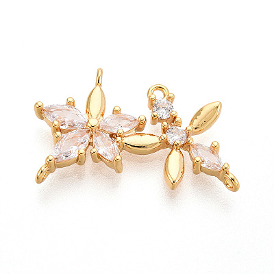 Brass Micro Pave Cubic Zirconia Chandelier Components Links KK-N263-36G-1