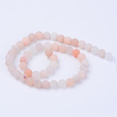 Natural Pink Aventurine Beads Strands G-Q462-6mm-13-1