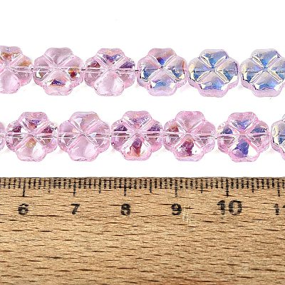 Baking Paint Electroplate Transparent Glass Beads Strands EGLA-Q136-04A-04-1