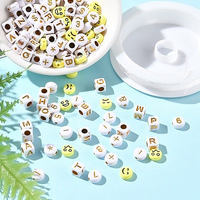 DIY Cube Acrylic Beads Bracelets Making Kits DIY-FP0001-48-1