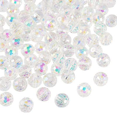80Pcs Half Rainbow Plated Glass Beads EGLA-TA0013-04A-1