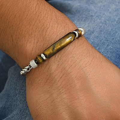 Natural Tiger Eye Round Beaded Bracelets PO7911-1