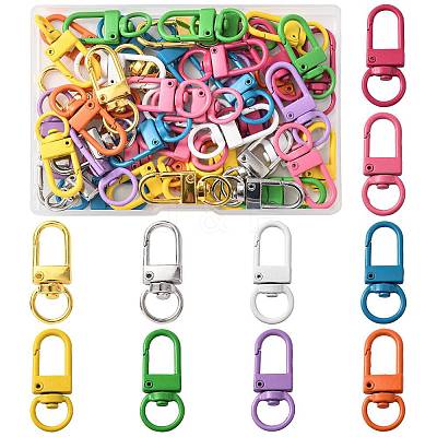 60Pcs 10 Colors Zinc Alloy Baking Paint Swivel Snap Hooks Clasps FIND-FS0005-10-1