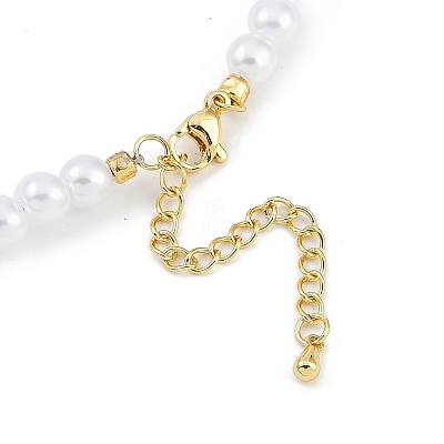 6mm Round ABS Imitation Pearl Beaded Necklaces NJEW-P317-12E-G-1
