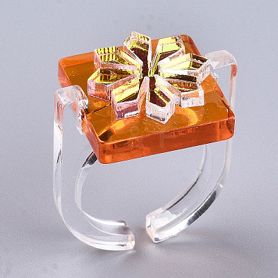 Transparent Resin Cuff Rings RJEW-T017-02-1