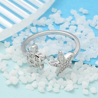 304 Stainless Steel Open Cuff Finger Rings for Women RJEW-B109-07P-02-1