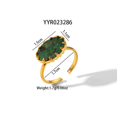 Simple Fashion Oval Natural Gemstone Ring FJ0453-3-1