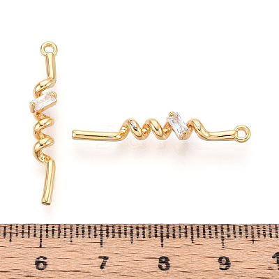 Brass Micro Pave Clear Cubic Zirconia Pendants KK-T078-01G-02-1