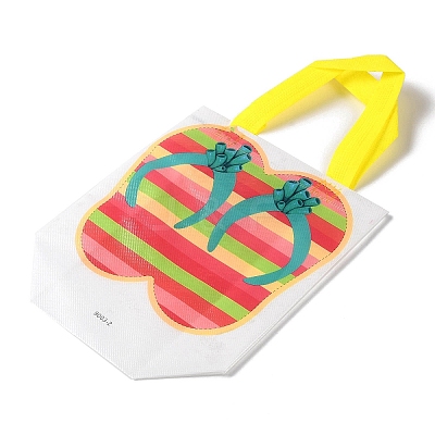 Summer Beach Theme Printed Flip Flops Non-Woven Reusable Folding Gift Bags with Handle ABAG-F009-E02-1