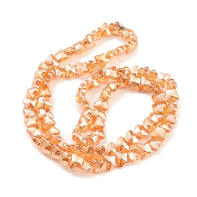 Pearl Luster Plated Electroplate Transparent Glass Beads Strands EGLA-G037-11A-PL02-1