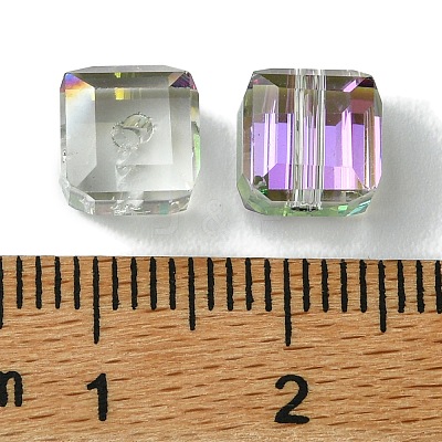 114Pcs Transparent Electroplate Glass Beads GLAA-K064-09C-1