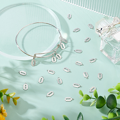 100Pcs 201 Stainless Steel Charms STAS-DC0011-83-1