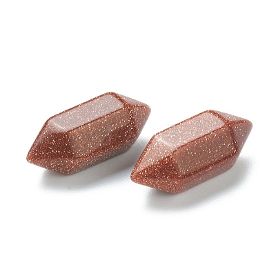 Faceted No Hole Synthetic Goldstone Double Terminated Points G-K034-20mm-11-1