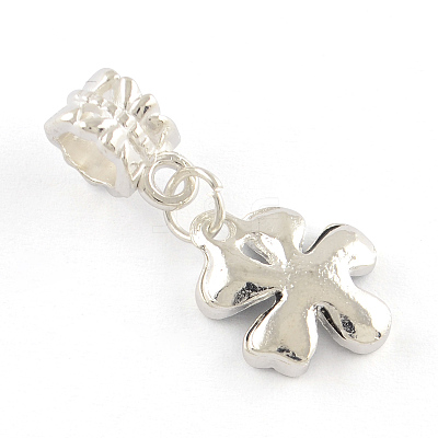Silver Color Plated Flower Metal Alloy Enamel European Dangle Charms X-ENAM-Q421-28-1