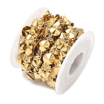 304 Stainless Steel Rhinestone Cup Chains CHS-K023-08A-G-1