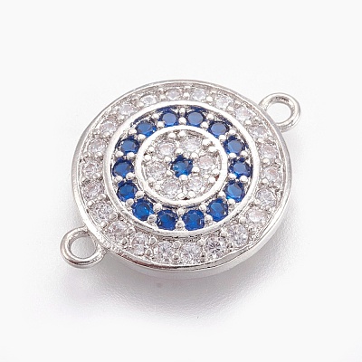 Brass Micro Pave Cubic Zirconia Links Connectors X-ZIRC-O026-06P-NR-1