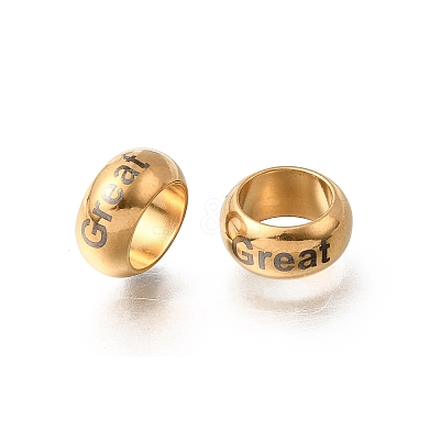 304 Stainless Steel Large Hole Beads STAS-H263-01G-03-1
