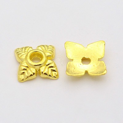 Tibetan Style Alloy Bead Caps TIBEB-S039-045G-NR-1
