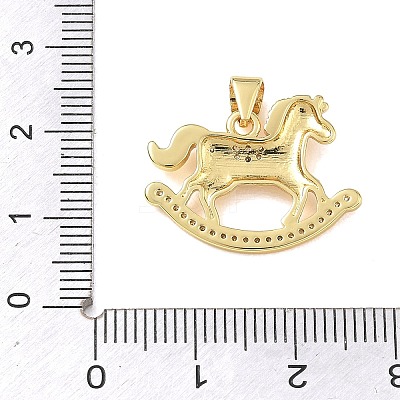 Brass Micro Pave Clear Cubic Zirconia Pendants KK-A303-05A-G-1