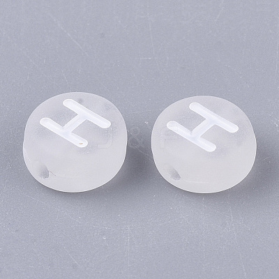 Transparent Frosted Acrylic Beads FACR-T002-001-1