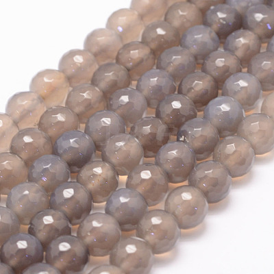 Natural Grey Agate Bead Strands G-K155-D-6mm-F01-1