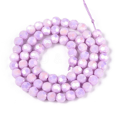 Anti-Tarnish Electroplate Glass Beads Strands X-EGLA-T021-6mm-15-02-1