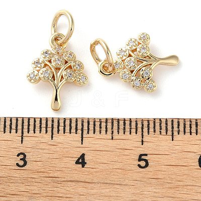 Rack Plating Brass Micro Pave Clear Cubic Zirconia Charms X-KK-D097-05G-1