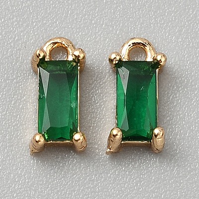 Golden Plated Brass Cubic Zirconia Charms LS-ZIRC-WH0015-01G-02-1