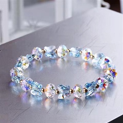 Glass Beaded Stretch Bracelets WGF21B9-04-1
