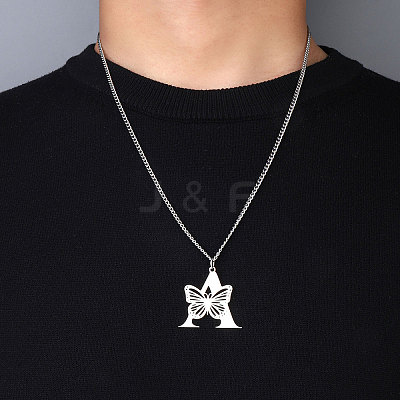 201 Stainless Steel Necklaces NJEW-Q336-01J-P-1